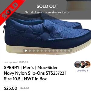 SOLD on Different Platform SPERRY | Men's Navy Slip-Ons Size 10.5 | NWT
